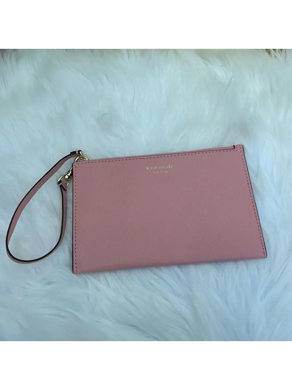Kate Spade New York Leila Blush Dusty Peony Pink Clutch Wristlet Bag